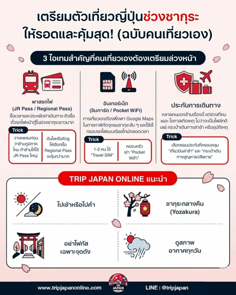 พยากรณ์ซากุระญี่ปุ่น สรุปครบจบสำหรับคนเที่ยวเอง เช็กก่อนจองตั๋วและที่พัก