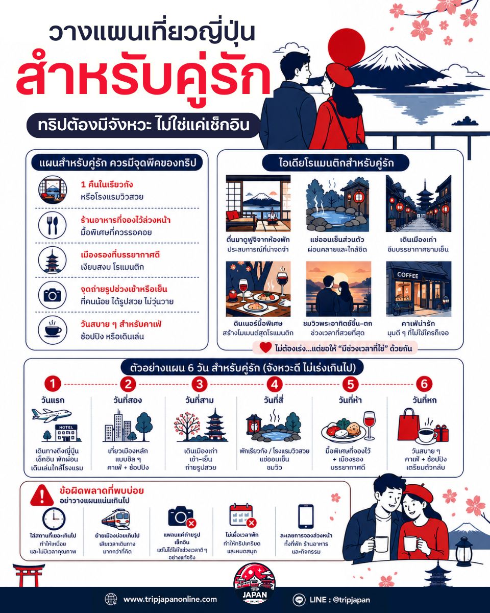 วางแผนเที่ยวญี่ปุ่นสำหรับคู่รักให้มีจังหวะพิเศษ